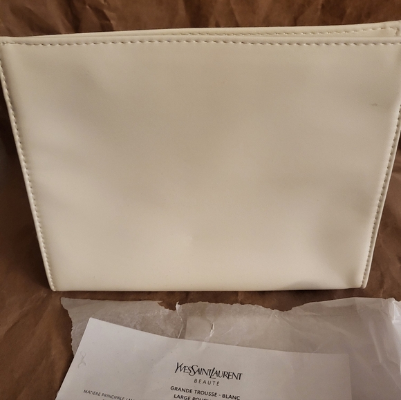 Yves Saint Laurent Cream Pouch with Gold Logo - Picture 6 of 6